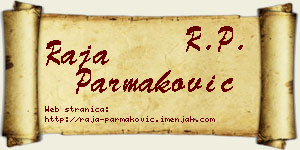 Raja Parmaković vizit kartica